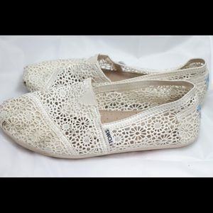 Toms white crochet